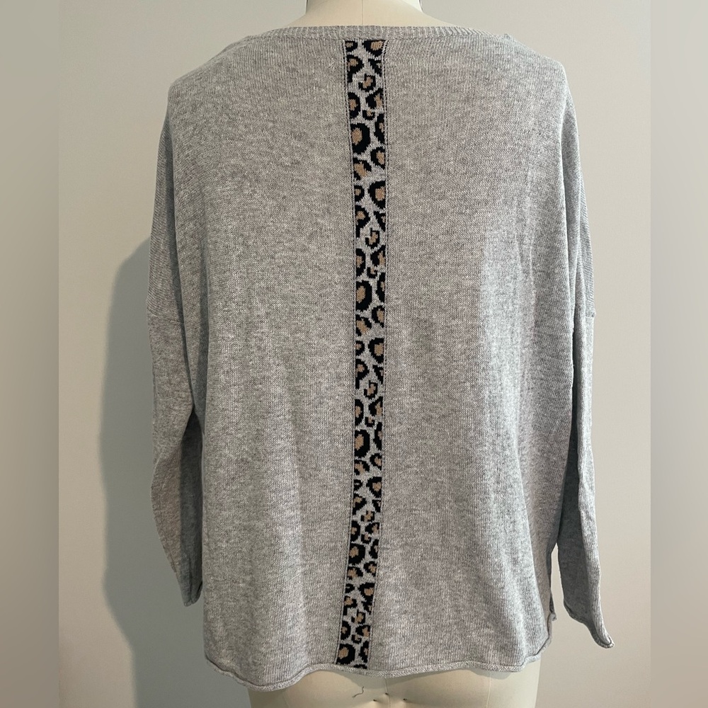 Leopard Print Cotton Sweater